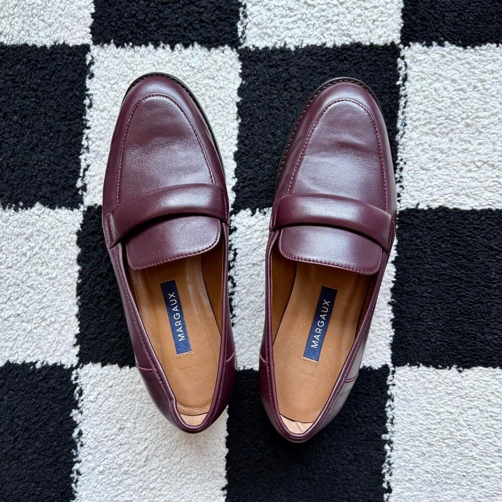 Margaux The Andie Burgundy Leather Penny Loafers